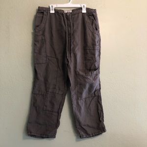 Free People Olive Green Linen Pants Size Medium